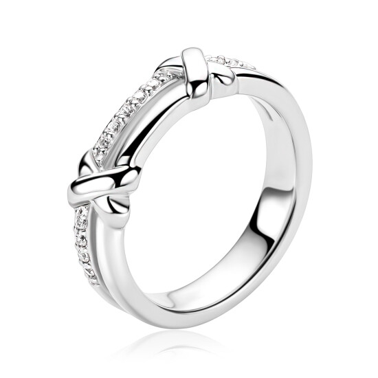 ZINZI zlv. ring  met kruisjes en zirc.mt.62