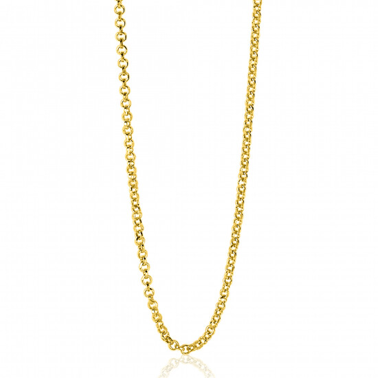 45cm ZINZI silberne Jasseron Kette gelb vergoldet ZILC-J45G