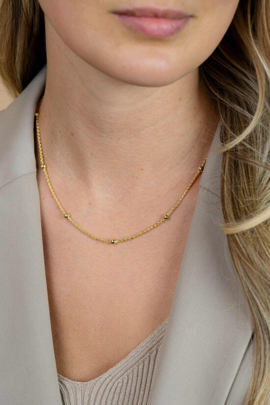 ZINZI silberne Fantasie Kette gelb vergoldet 42-45cm ZIC1128G