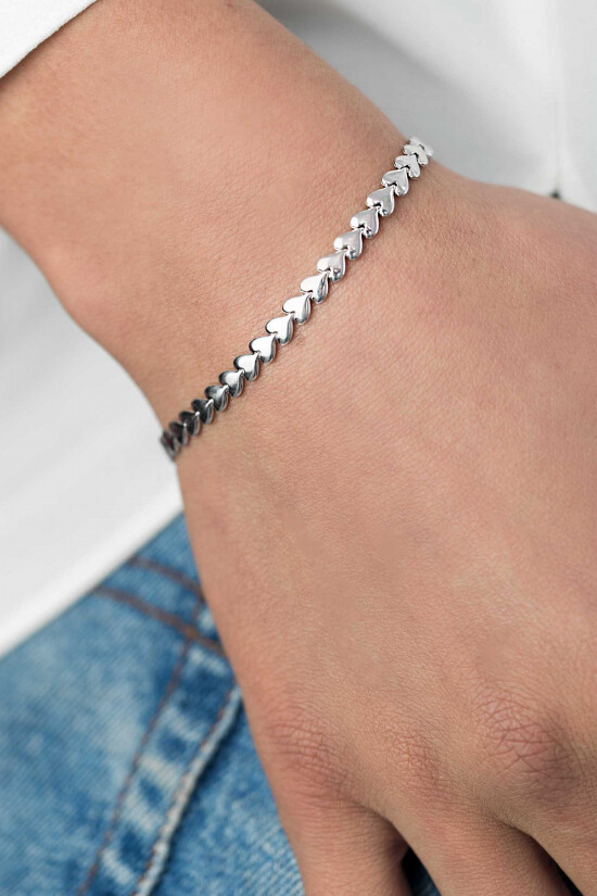 ZINZI silbernes Armband Herzen 4,5mm breit ZIA1798
