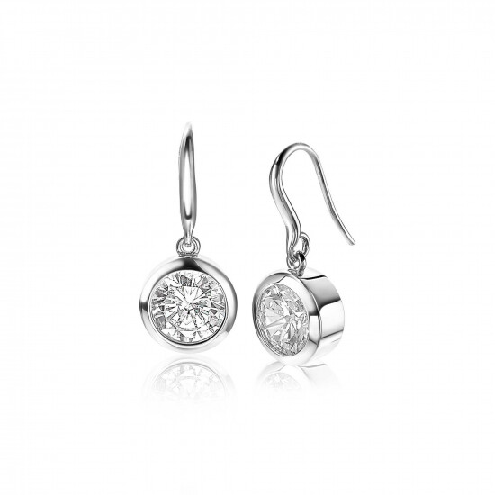 ZINZI silberne Ohrhänger  weiße Zirkonia 11mm ZIO1