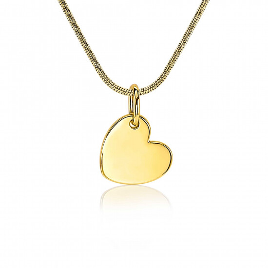ZINZI silberner Anhänger gelb vergoldet glatt Herz 12mm ZIH1826G