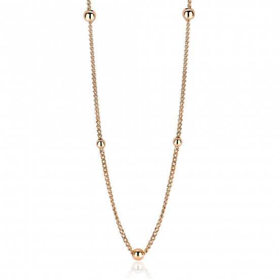 ZINZI silberne Gourmet Kette rosé vergoldet Kugel 45cm ZIC987R