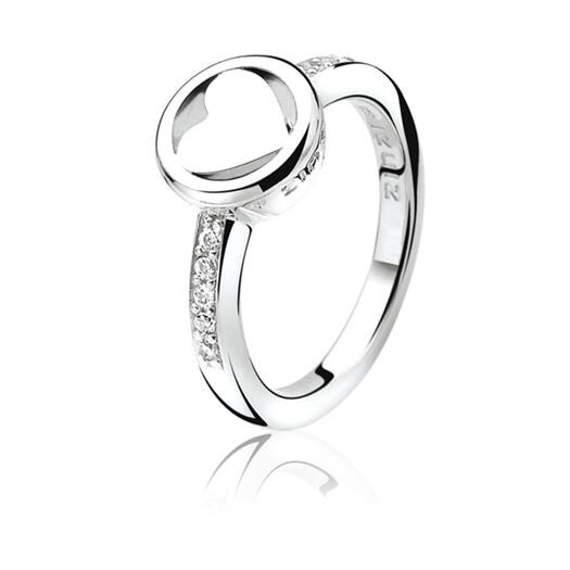 ZINZI silberner Ring Herz weiß LOVER1
