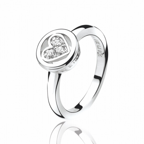 ZINZI silberner Ring Herz weiß LOVER3