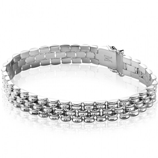 "Mart Visser by ZINZI breites Gliederarmband aus Silber, 9 mm, mit Luxusverschluss MVA22"