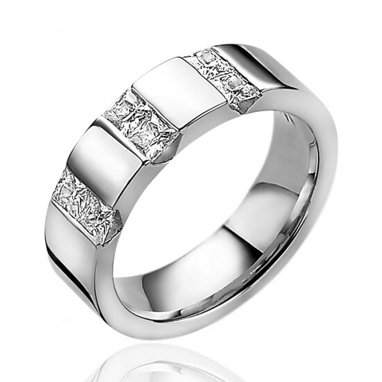 "Mart Visser by ZINZI Silberring mit Zirkonia im Prinzessschliff  MVR20"