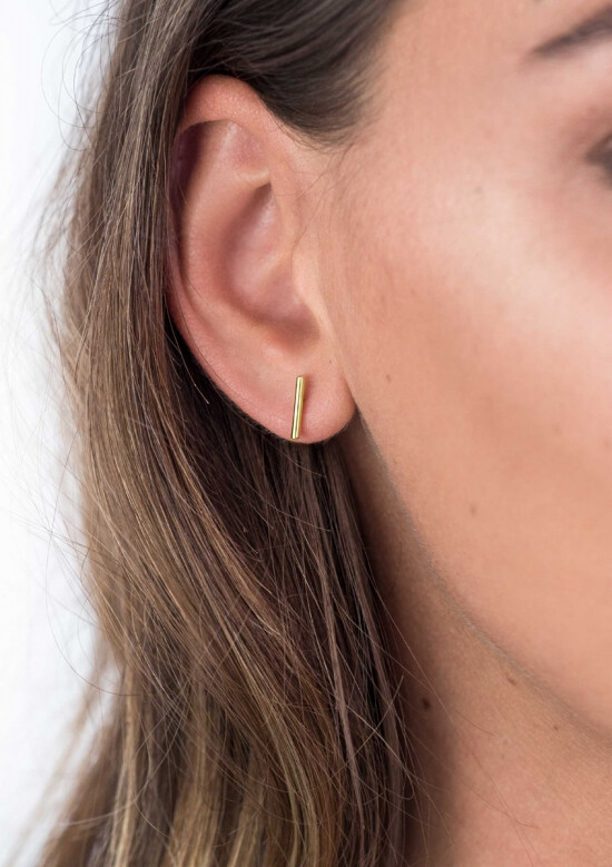 ZINZI Gold 14 Karat Gold Ohrstecker rund rohrförmig 10mm ZGO183