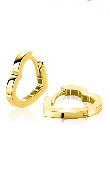 ZINZI GOLD klapcreolen in hartvorm 15x2mm