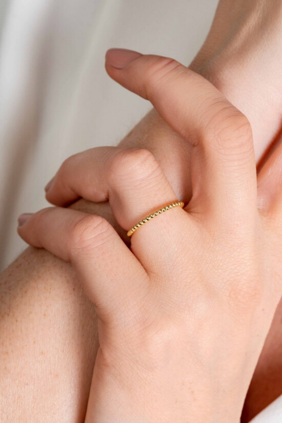 ZINZI Gold ring bolletjes 1.5mm mt. 58