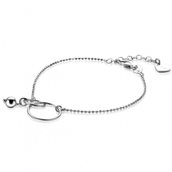 ZINZI zlv. armband 2x ronde vorm en bol
