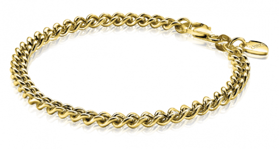 ZINZI silbernes gelbvergoldetes Gourmet Armband 4,5mm breit 18,5cm ZIA1414G