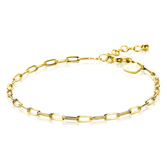 ZINZI silbernes Armband 14K gelb vergoldet 2,5mm paperclip Glieder ZIA2150G