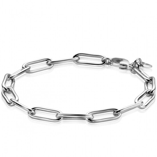 ZINZI zlv. armband paperclip schakels 5.8mm breed