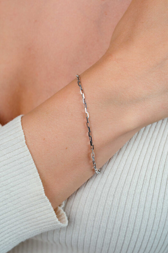 ZINZI zlv. armband massief geslepen anker