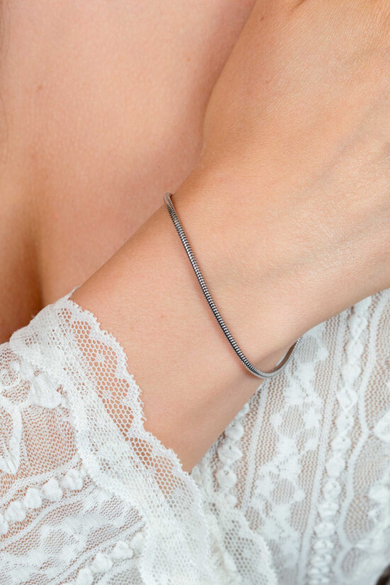 ZINZI zlv. slangen armband rond 2mm