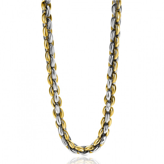 ZINZI silberne Gliederhalskette gelb vergoldet 7mm breit 45cm ZIC1290