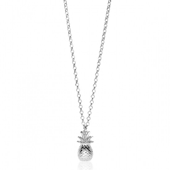 ZINZI zlv. collier met ananas 43/46cm