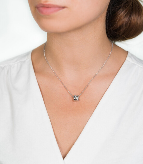 ZINZI silberne Kette überkreuz weiß 42cm ZIC1791S