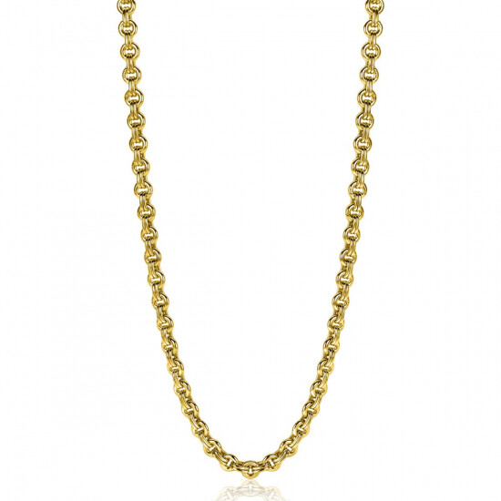 ZINZI Silberkette 45 cm in 14 Karat Gelbgold mit runden Gliedern 5 mm breit ZIC2239G