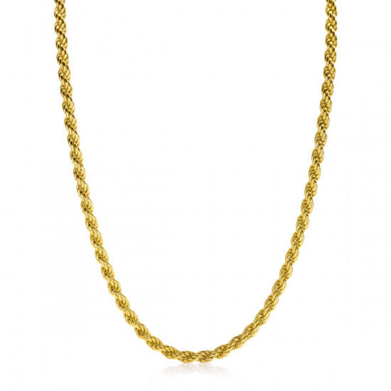 ZINZI zlv. collier geel verguld koord 4mm 60cm