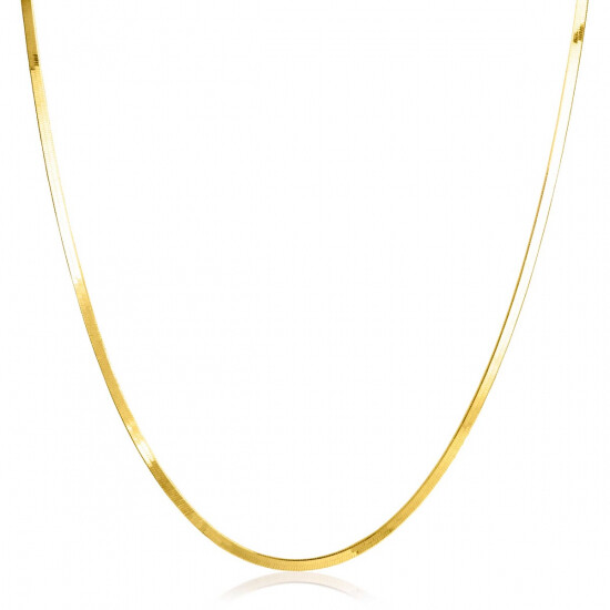 ZINZI zlv. collier geel verguld plat gourmet 2mm