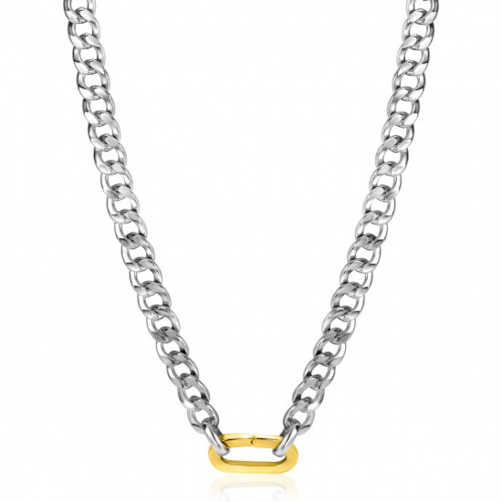 ZINZI zlv. collier gourmet met gg.sluiting 6mm 42cm