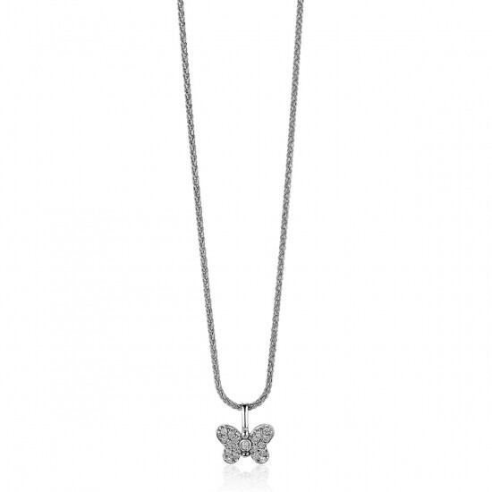 ZINZI zlv. hanger vlinder pave zirconia's