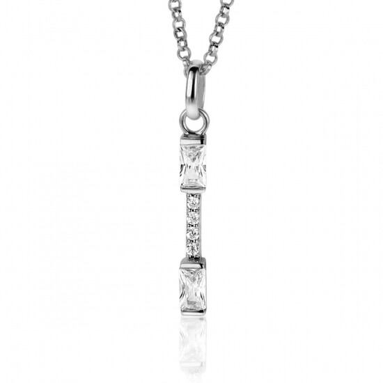 ZINZI Silberner Anhänger Stab 28mm mit weißen Zirkonias ZIH2077