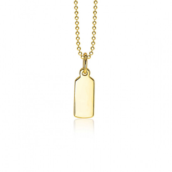 ZINZI zlv. hanger geel verguld rechthoek glad