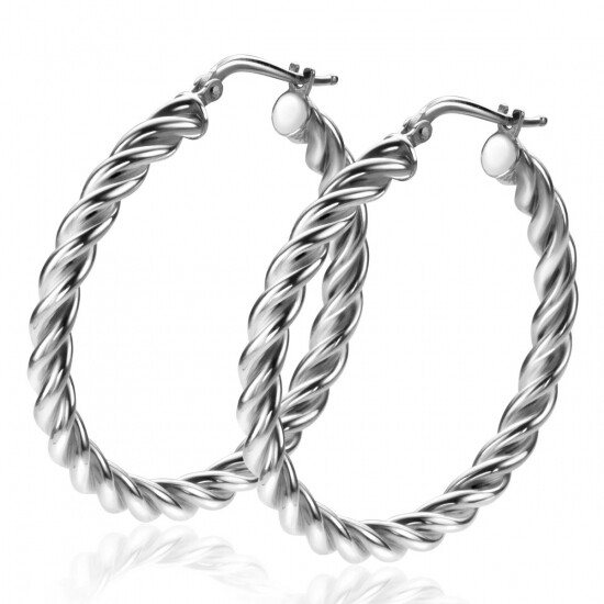 ZINZI * zlv. oorringen gedraaid 37x4mm