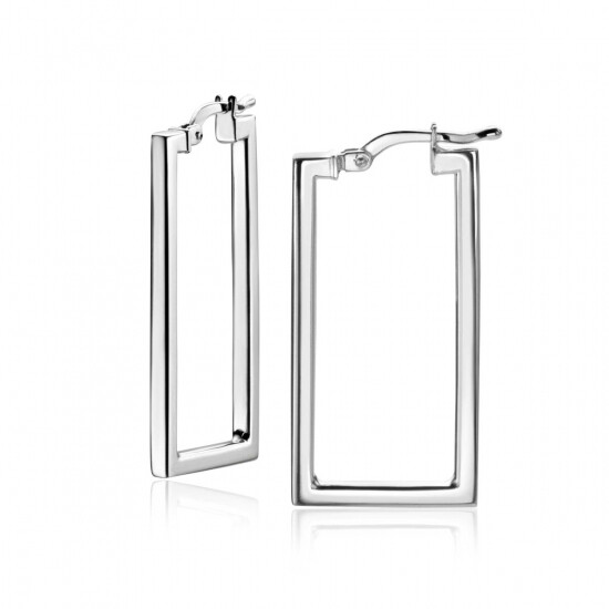 ZINZI * zlv. oorringen rechthoek 30x2mm