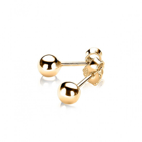 Zinzi silberne Ohrstecker glatt Kugel gelb vergoldet 5mm ZIO807G