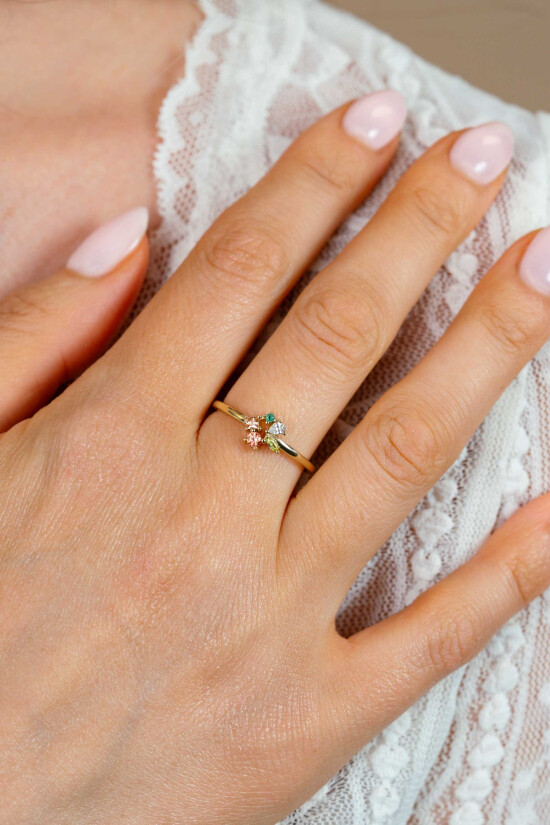 ZINZI zlv. ring gg.verg.groen/bruin/cham/zirc.mt.62