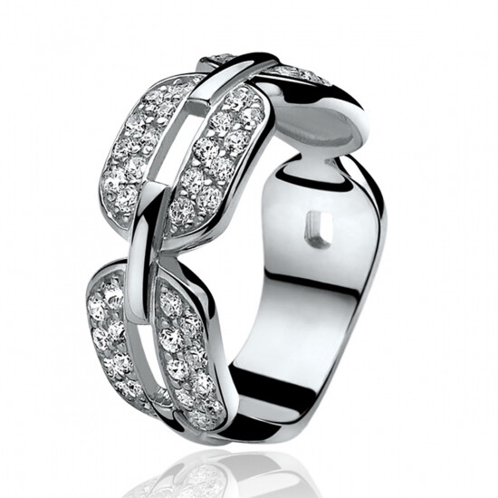ZINZI silberner Ring weiß ZIR813