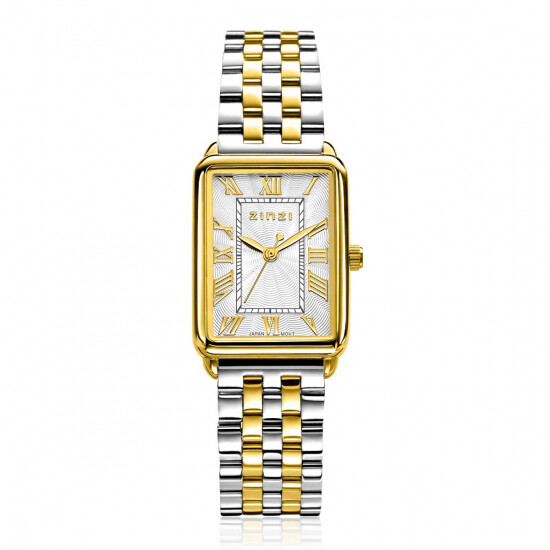 Zinzi Elegance bic.horloge 28mm witte w.plaat st.band