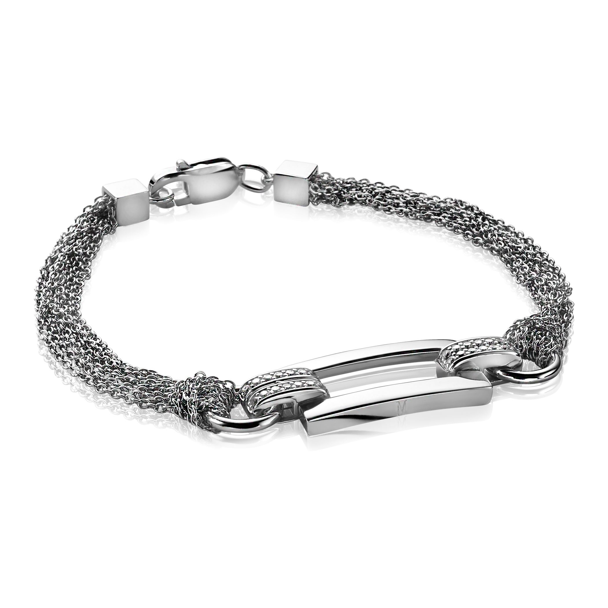 Mart Visser by ZINZI silbernes Fantasie Armband glatt MVA4