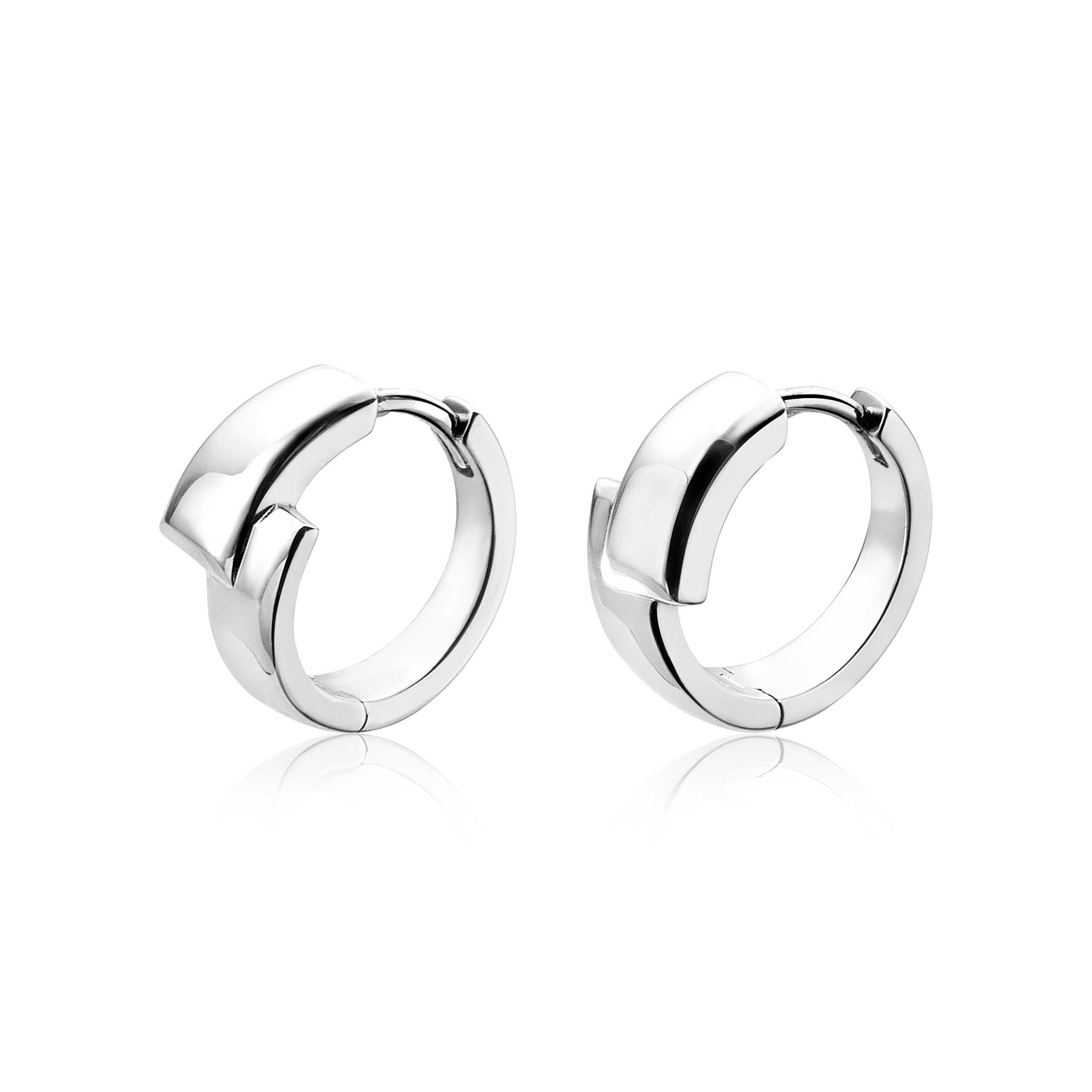Mart Visser by ZINZI silberne feste Ohrringe glatt 17 x 8mm MVO16