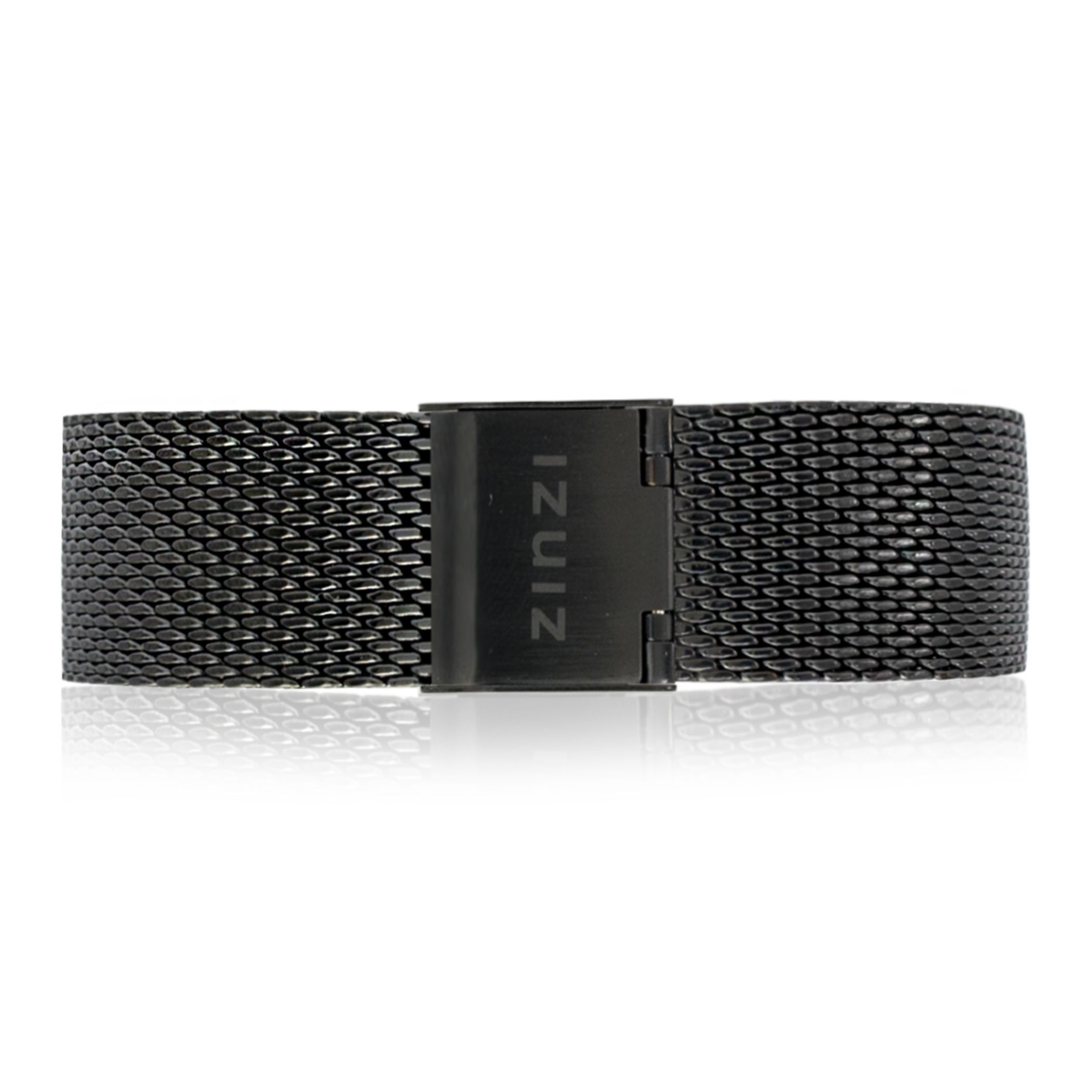 Zinzi Retro-Uhrenarmband aus schwarzem Stahlgewebe 18mm RETBand14