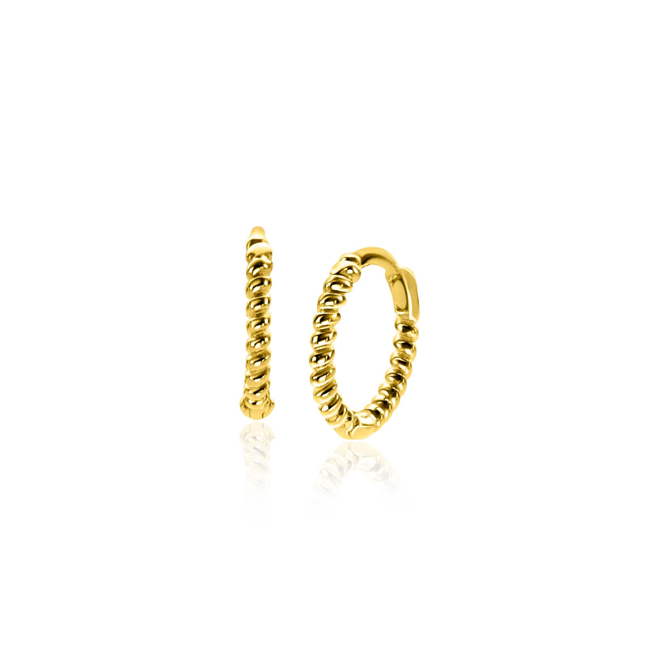 ZINZI GOLD klapcreolen gedraaide buis 10mmx1.3mm