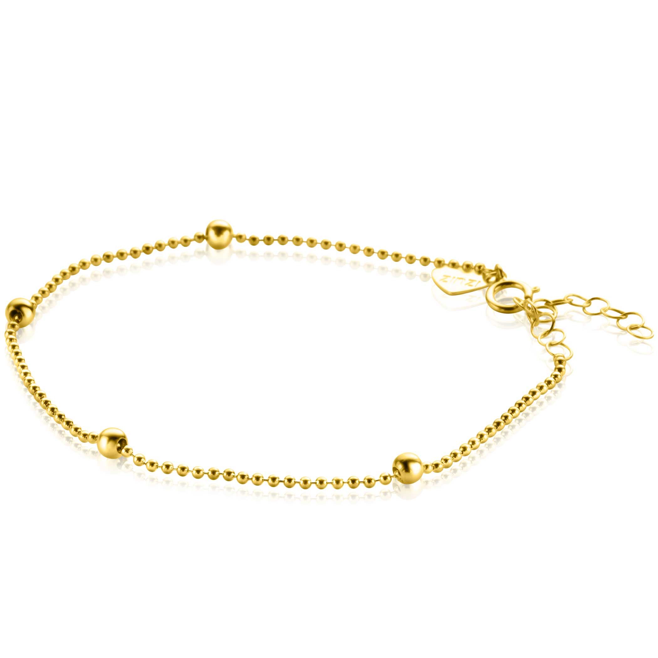 ZINZI GOLD bolletjes armband met 4x bol 16-19cm
