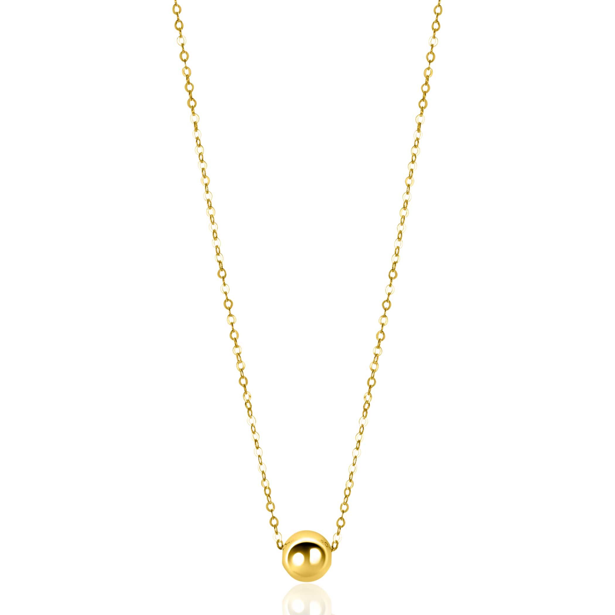 ZINZI Gold 14 Karat goldene Gliederkette mit elegantem glattem Kugel von 6mm, 42-45cm ZGC505
