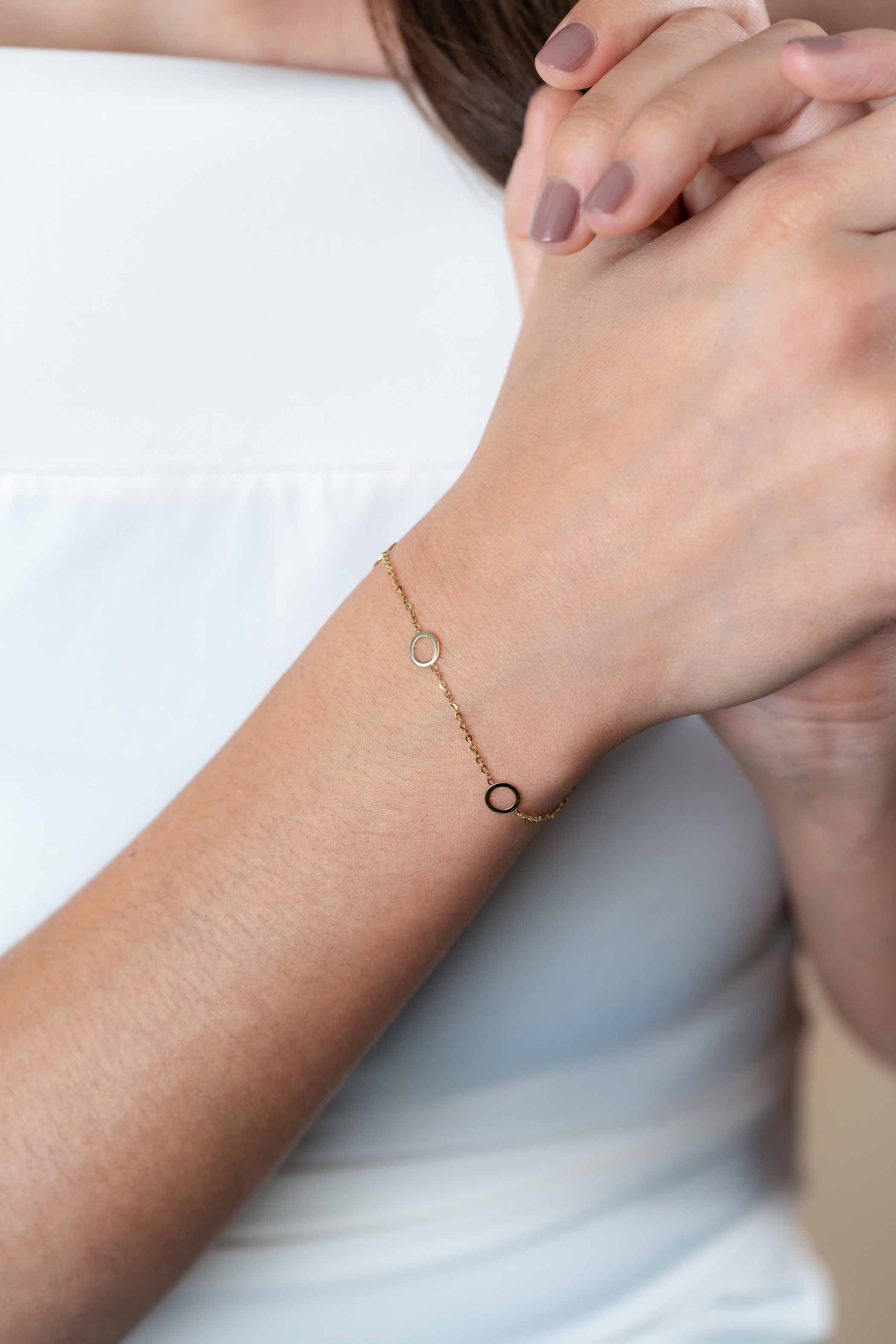 ZINZI GOLD armband met 3 open rondjes