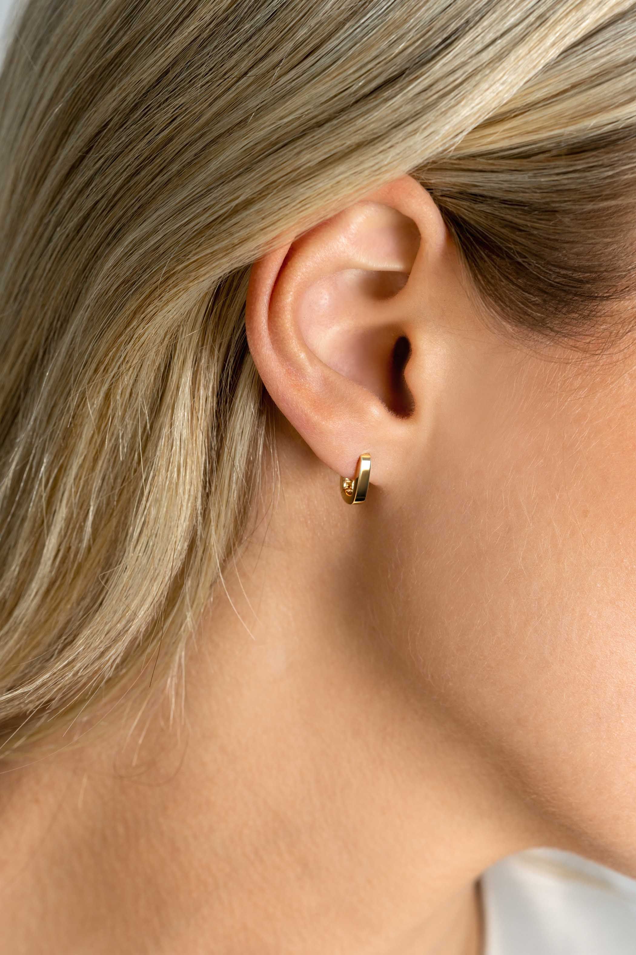 ZINZI GOLD klapcreolen rechthoek 10x7x2mm