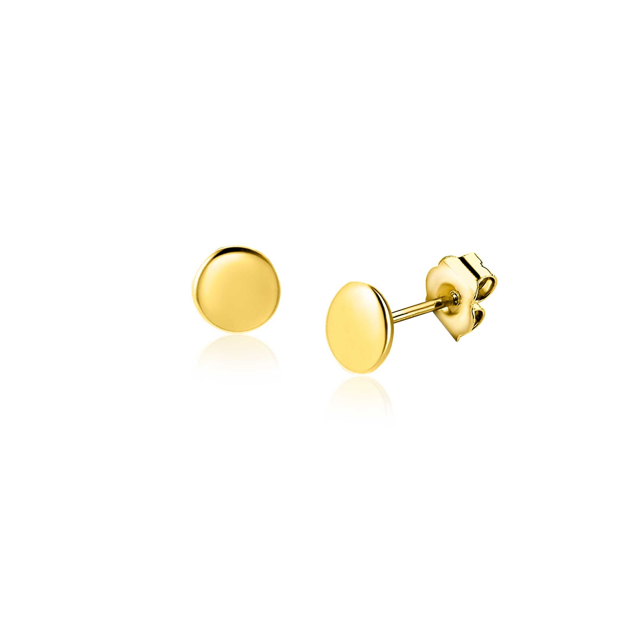 
5mm ZINZI Gold 14-karätige Goldohrstecker, glatt und rund. ZGO503
