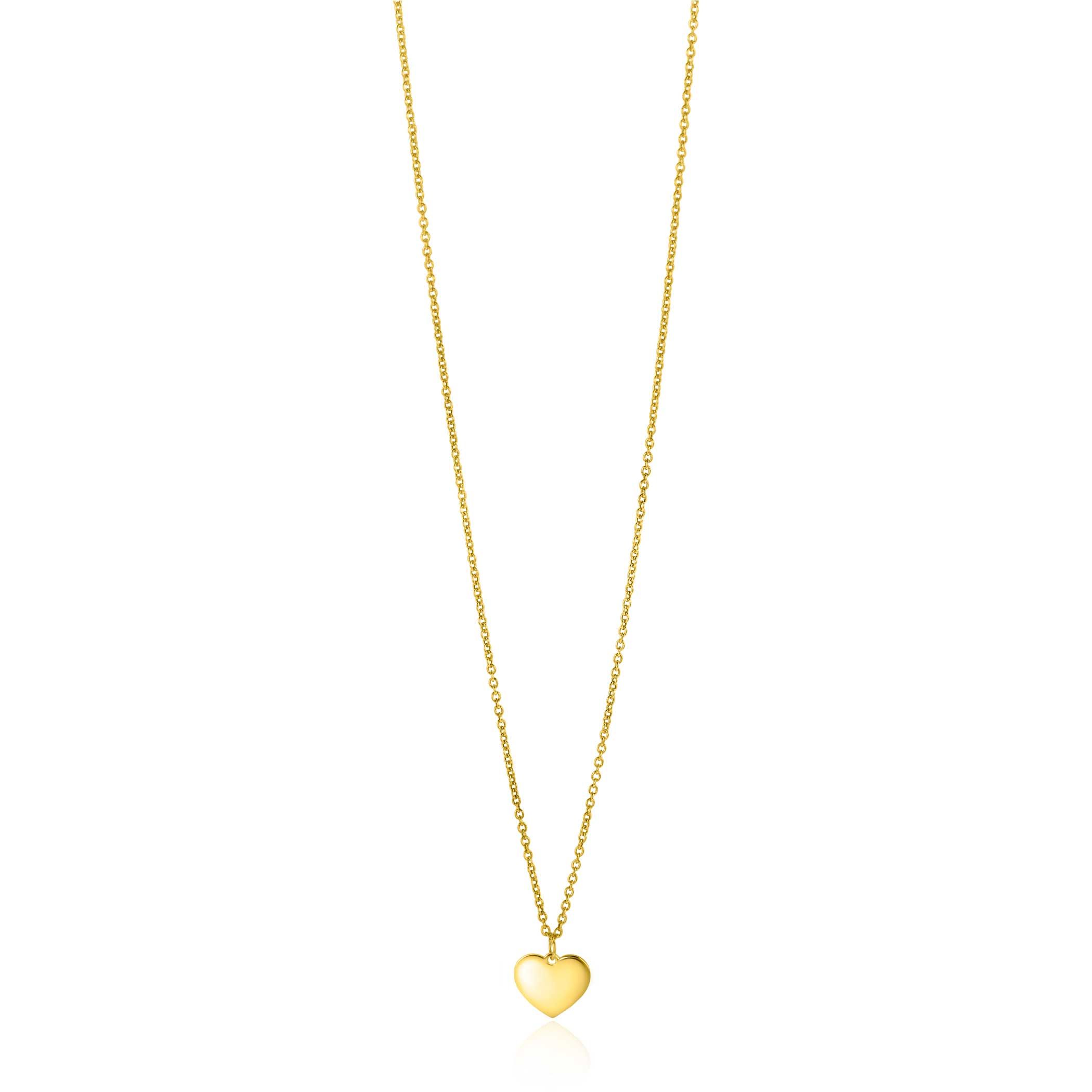 ZINZI GOLD collier met plaatje hart 40-43cm