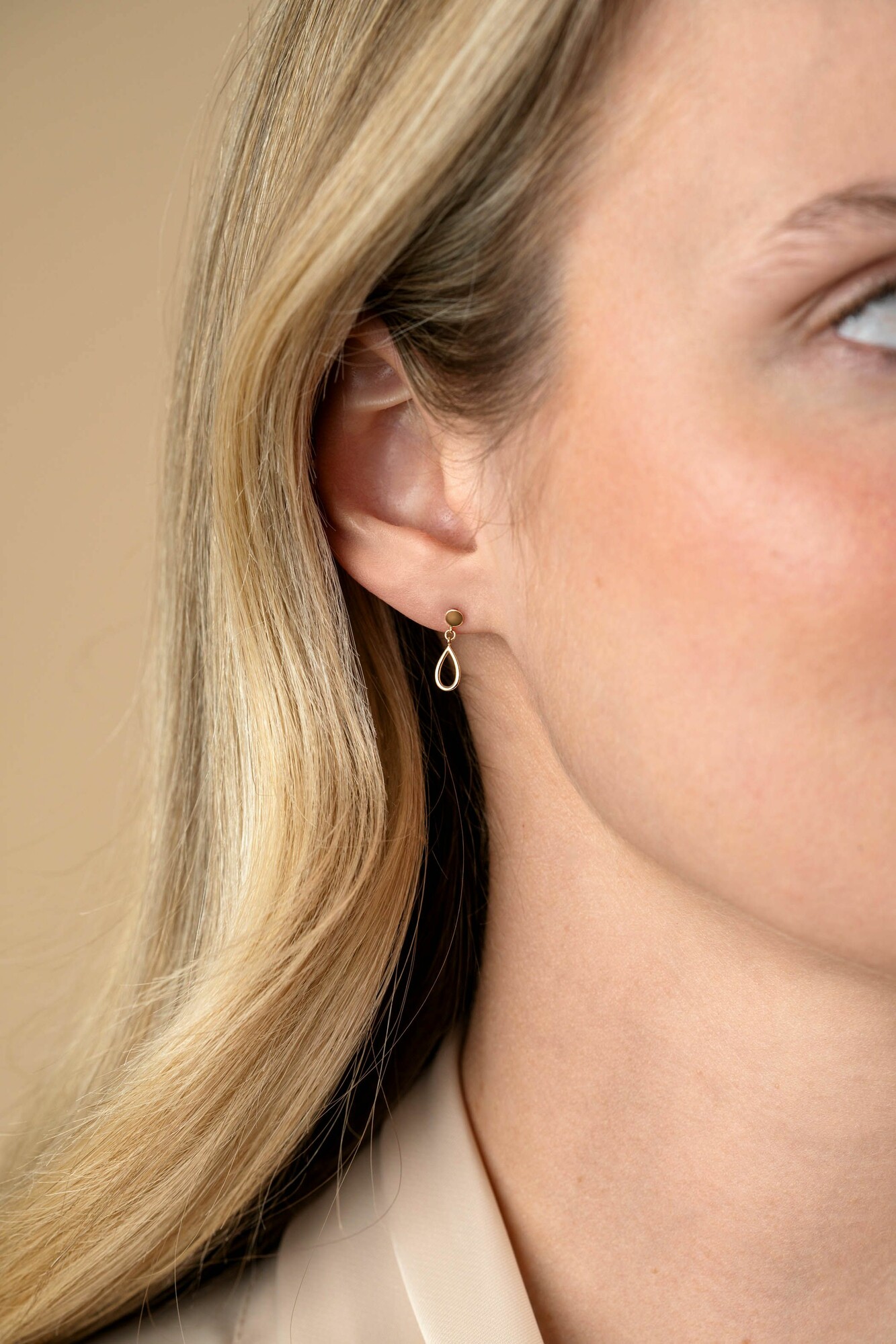 13mm ZINZI Gold 14kt goldene Ohrhänger mit hängender offener Tropfenform ZGO521