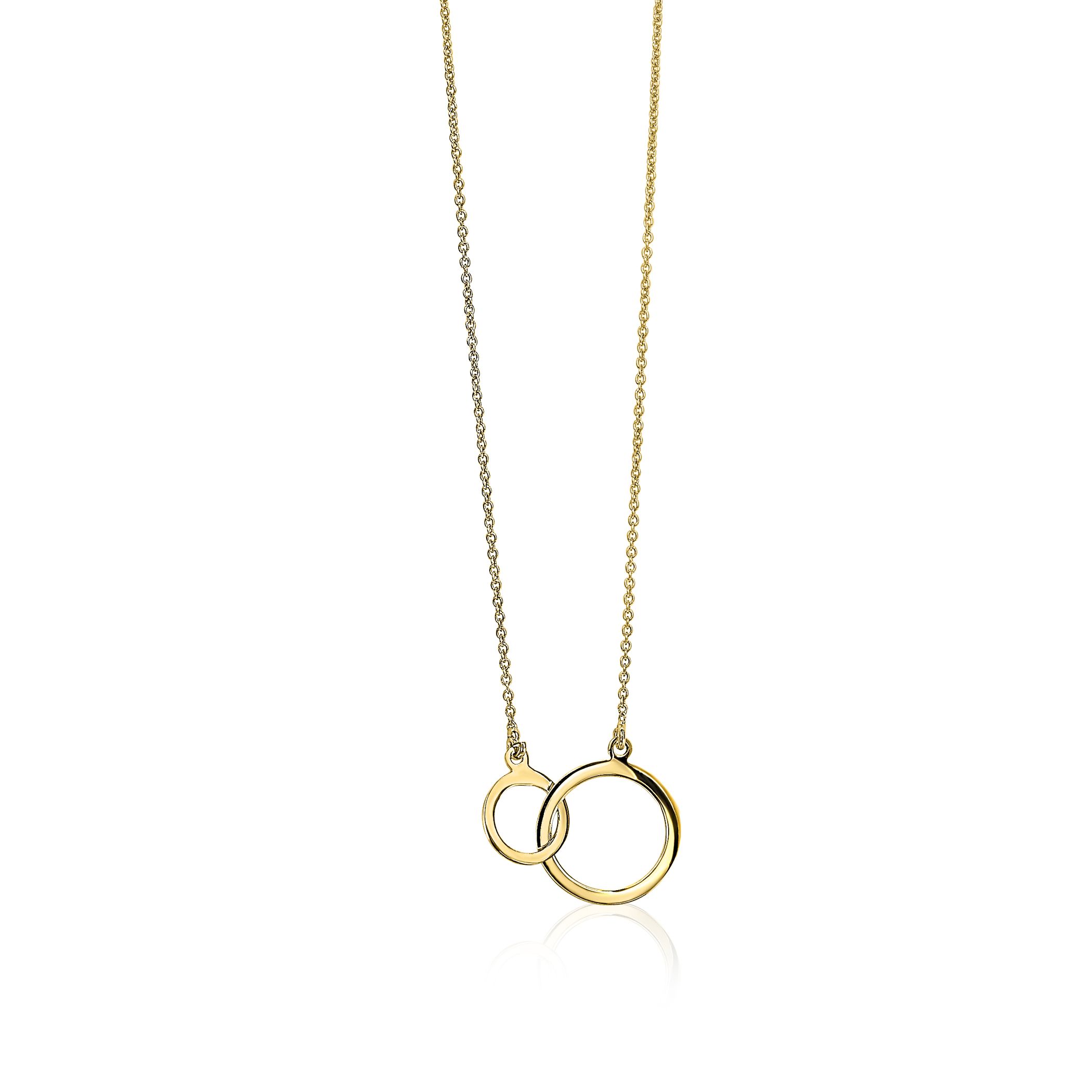 ZINZI Gold 14 Karat Gold Jasseron Halskette runde Formen 42cm ZGC113