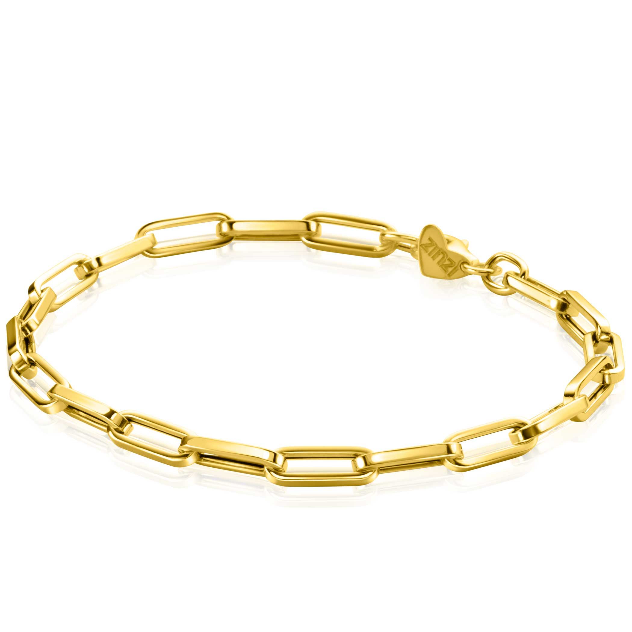 ZINZI GOLD armband paperclip schakels 4mm
