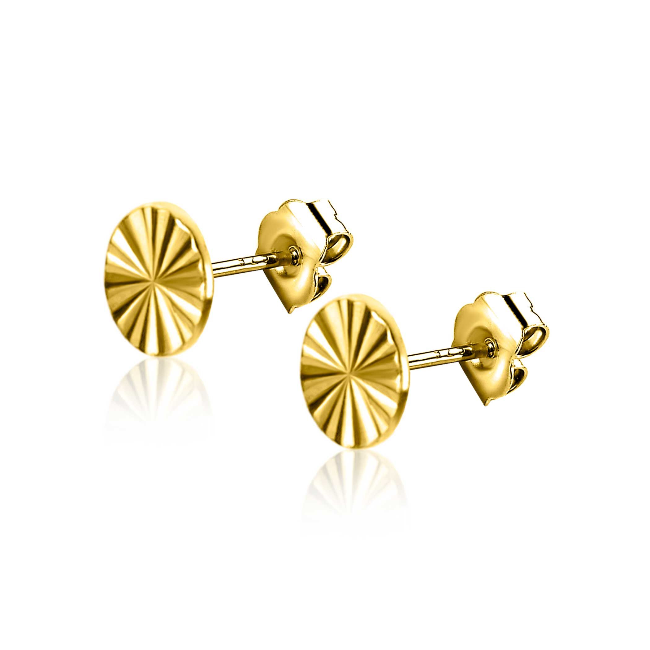 ZINZI GOLD oorknopje rond gediamanteerd 5mm